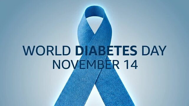 World Diabetes Day November 14 blue ribbon campaign symbol healthcare