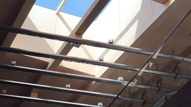 Modern Architectural Skylight With Wooden Beams