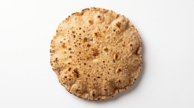Crispy round papadum flatbread isolated on a simple surface