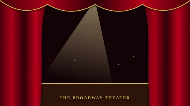 Grand Theater Stage Motion Graphic Background with Red Velvet Curtains 4K