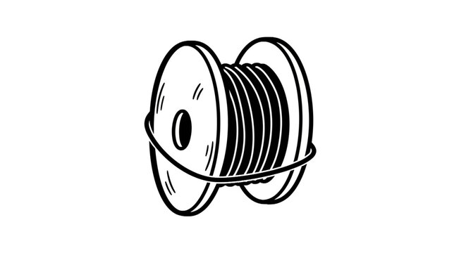 Wire on a spool cable reel.