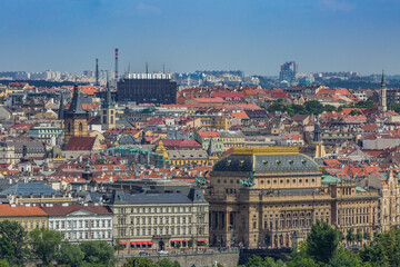 Fototapeta premium Prague Old Town Aerial View - Czech Republic Historic City Skyline
