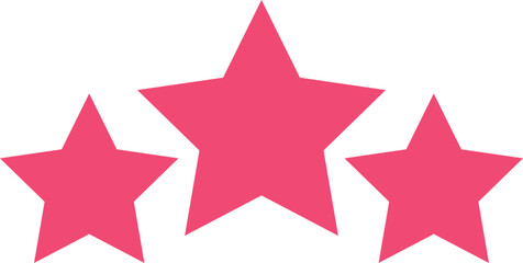 Obraz premium Red three stars sparkle group vector icon