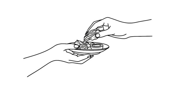Hands exchanging coins money transfer.