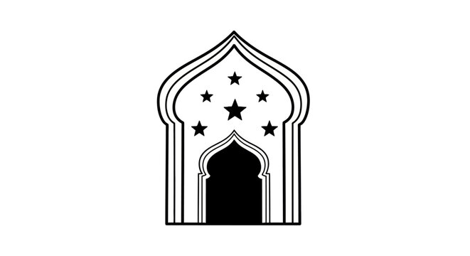 Islamic arch with stars symbol.