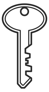Key line icon. House or car owner symbol