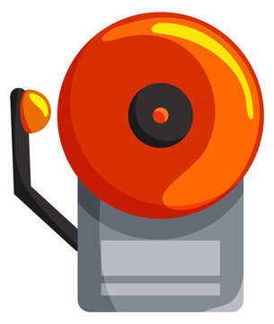 Fire alarm icon. Cartoon emergency protection tool