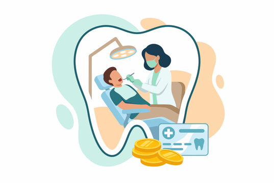 Dental Insurance Infographic Illustration with Dentist and Patient