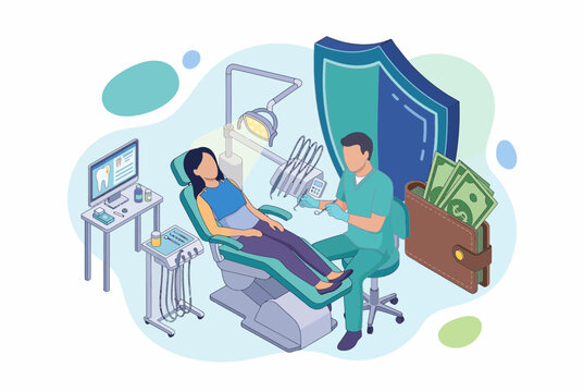 Dental Insurance Coverage and Treatment Concept Illustration