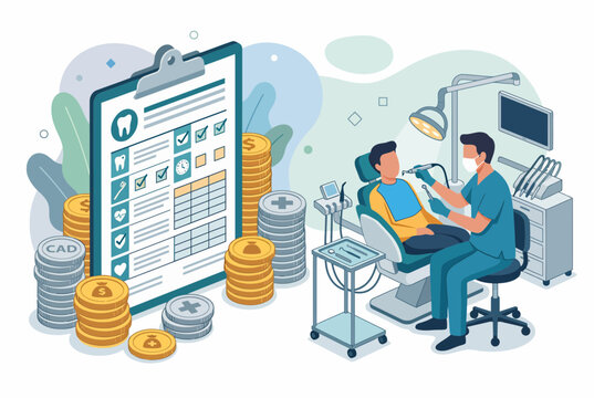 Dental Insurance Coverage Infographic with Claim Form and Treatment