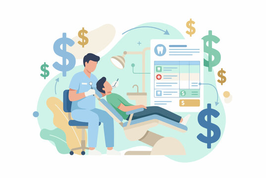 Dental Insurance Coverage and Healthcare Cost Infographic Illustration