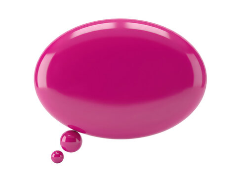 Pink thought speech bubble with white text space