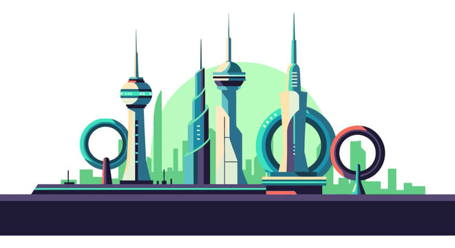 Kuala Lumpur City Center Skyline Towers.