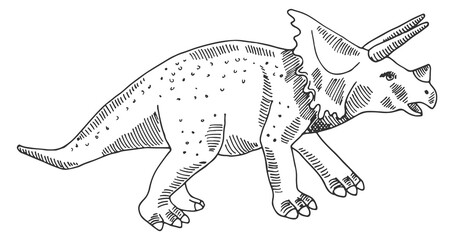Triceratops dinosaur sketch. Ancient animal. Prehistoric fauna © ONYXprj