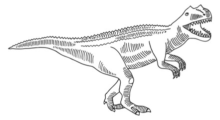 Giganotosaurus sketch. Hand drawn dinosaur. Giant lizard © ONYXprj