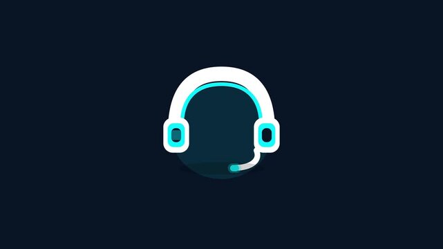 Customer Support Headset Icon Vector Illustration for Call Center and Online Communication Service