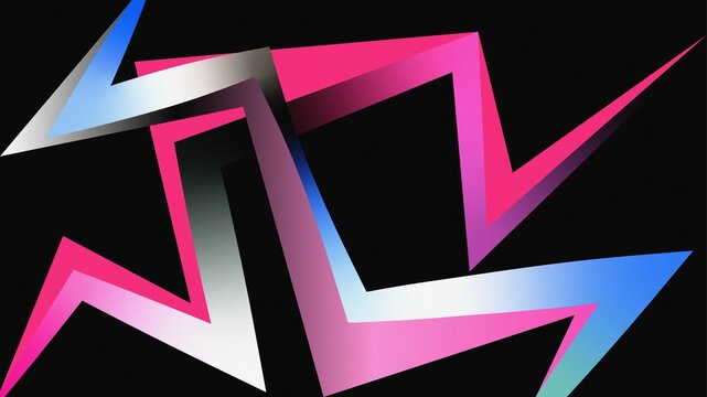 abstract geometric zig-zag gradient line on black background
