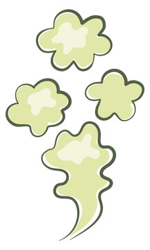Green smog cloud. Toxic air comic effect