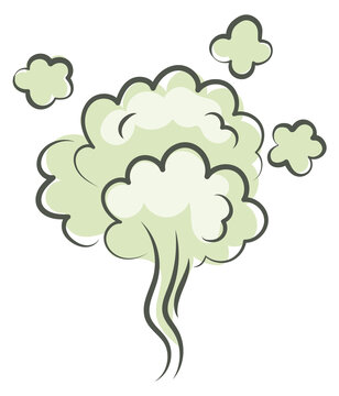 Bad smell cloud. Comic green poison effect