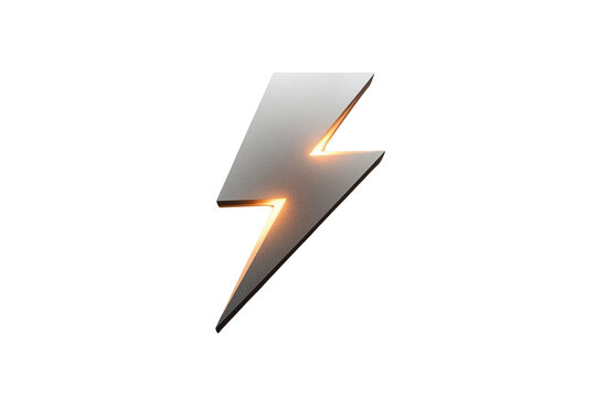 Silver lightning bolt symbol