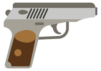 Obraz premium Pistol color icon. Security weapon. Classic old gun