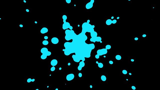 splash of black ink liquid flow.Black spot on a white background. Dripping ink drops on a white piece of paper.