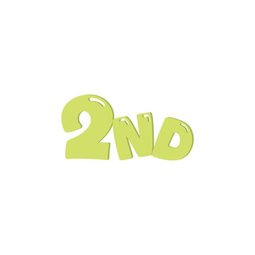 Cartoon 2nd number design icon vector for runner up or anniversary