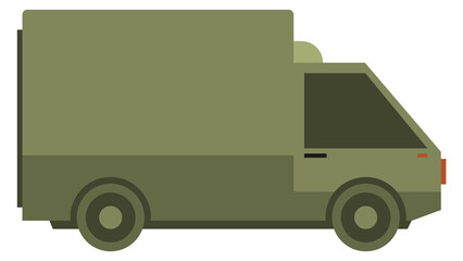 Obraz premium Military green truck. Army vehicle color icon