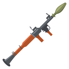 Obraz premium Hand rocket launcher. Explosive gun color icon