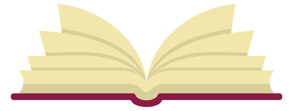 Open book icon. Library or bookstore color symbol