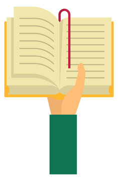 Reading icon. Book in hand. Studying literature symbol