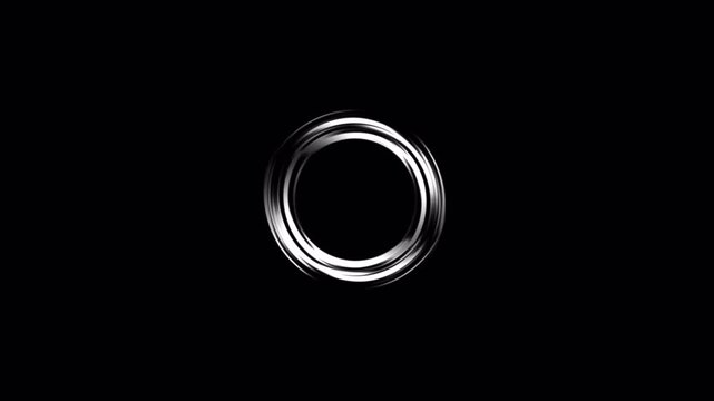 Purple neon glowing ring sphere orb circle shape ,energy field in dark space transparent background in 4k. 
