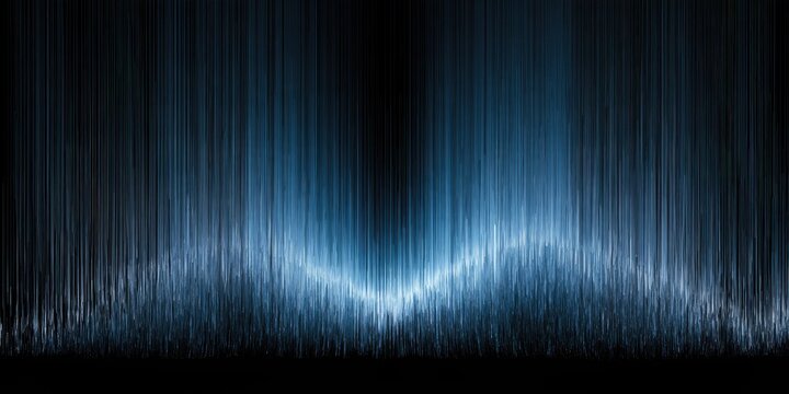 Abstract blue light streaks against a dark background, resembling aurora borealis