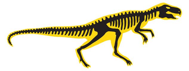 Dinosaur skeleton. Prehistoric ancient reptile colorful icon © ONYXprj