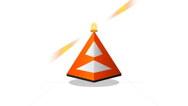 Animasi Floating Beacon Cone 3d 4K Motion Graphic Animation | Seamless Loop