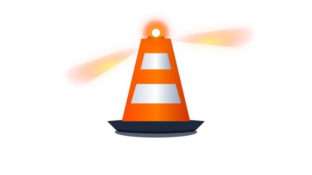 Animasi Traffic Cone Light Morph Bounce 4K Motion Graphic Animation | Seamless Loop