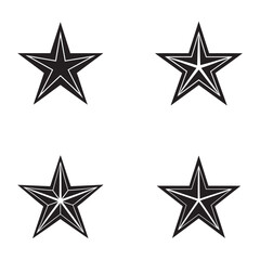 Fototapeta premium stars with white outlines in different orientations on white background star shapes