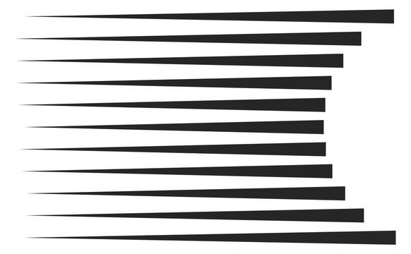 Comic speed lines. Black motion direction symbol