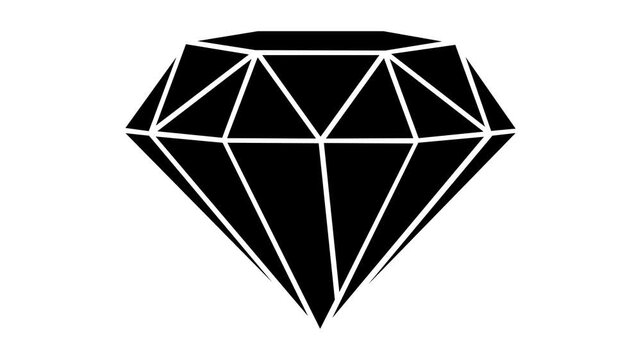 black Diamond Icon Loop Animation.Motion graphics of concept