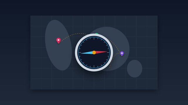 Modern Travel Compass and World Map with Global Flight Routes