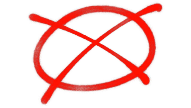 Graffiti spray paint cross mark doodle element inside circle isolated on white background. Hand drawn aerosol target symbol for urban street art layout design.