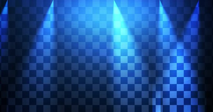 Colorful Spotlight Stage Background 4K with Volumetric Beams and Checkered Pattern for Concert, Festival, Fashion Show, Events and Motion Graphics. Luxrious majestic music concert entrance stage fx.
