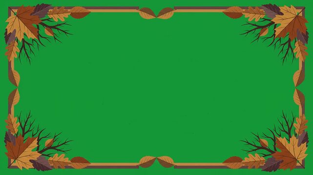 Autumn foliage border, falling leaves animation, seasonal marketing video, corporate presentation background, educational school project backdrop, social media holiday template
