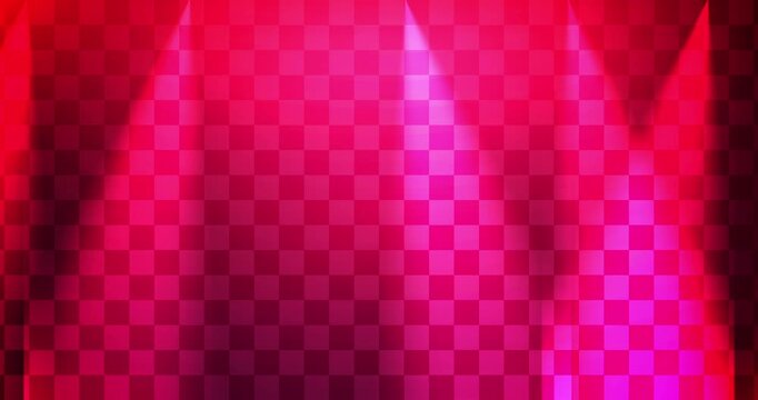 Colorful Spotlight Stage Background 4K with Volumetric Beams and Checkered Pattern for Concert, Festival, Fashion Show, Events and Motion Graphics. Luxrious majestic music concert entrance stage fx.
