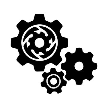 Mechanical Gear System Engineering Logo