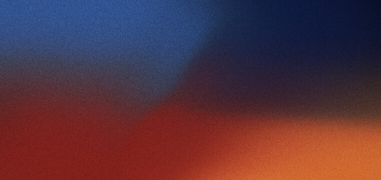 Abstract dark gradient background with deep blue, red, and orange color blending softly across grainy atmospheric surface