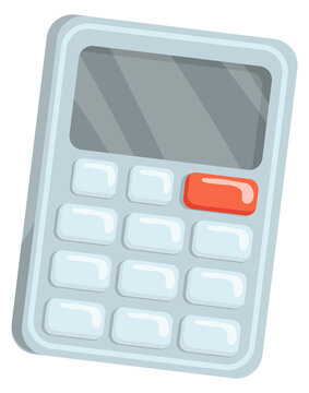 Calculator cartoon icon. Math education. Accounting tool