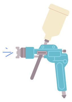 Industrial painter spray tool. Airbrush color icon
