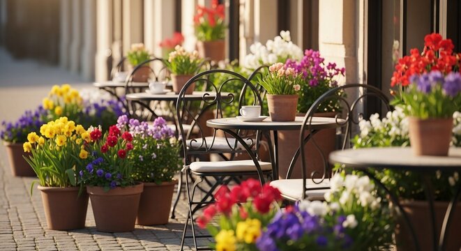 Charming Spring Cafe Patio