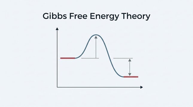 Gibbs free energy theory graph diagram showing energy reaction pathway in chemistry